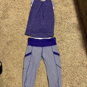 SET - BOTH ITEMS - Lululemon top and capri set EUC